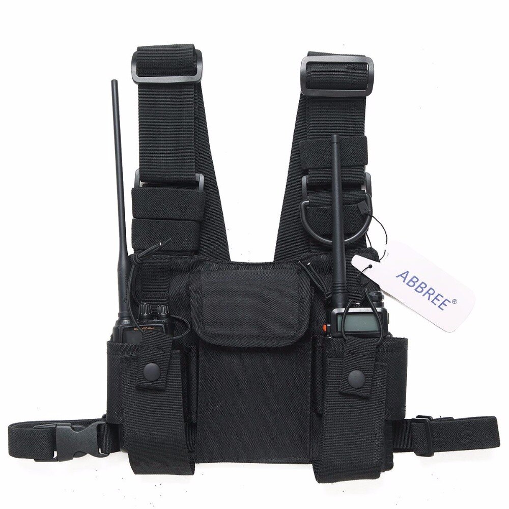 ABBREE Radio Harness chest Front Pack Pouch Holster Carry bag for Baofeng UV-5R UV-82 UV-9R BF-888S TYT Motorola Walkie Talkie
