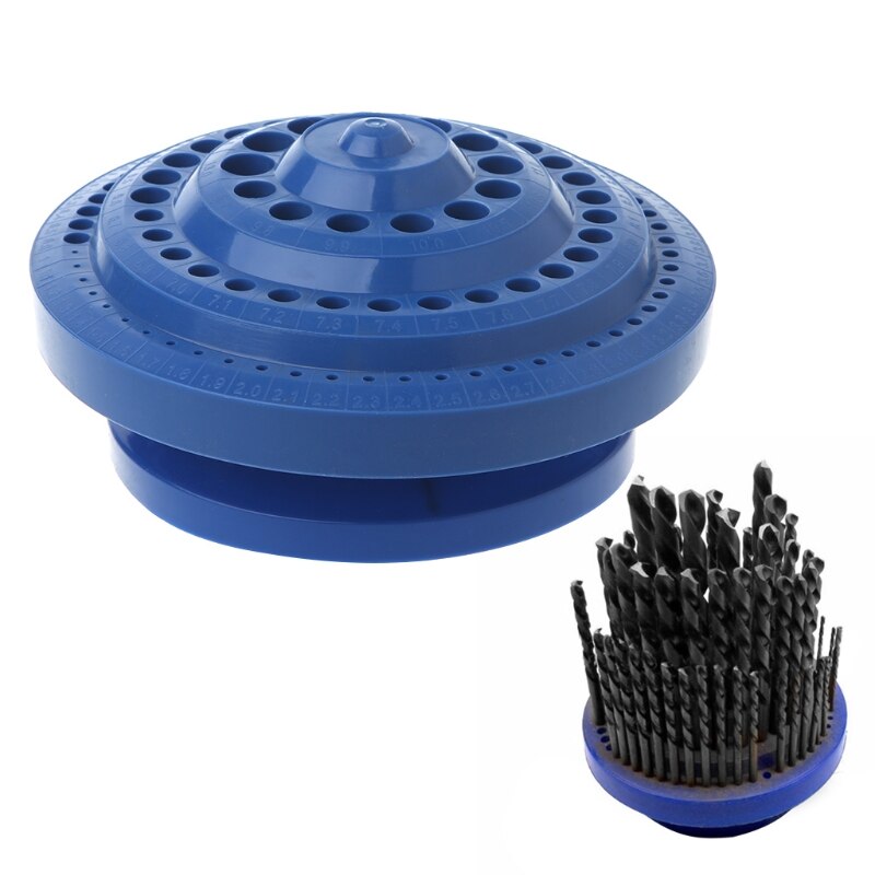 Drill Bit Storage Case Stand Round Shape Hard Plastic Organizer 100Pcs Hole Tool 62KD
