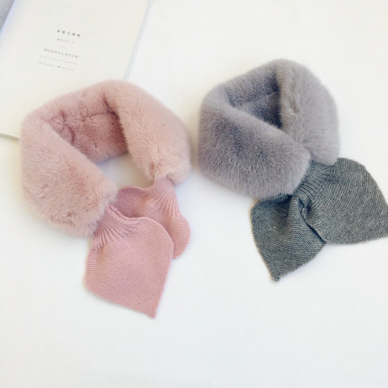 Soft Faux Fur Children Scarf Warm Winter Kids Scarfs for Girls Knitted Neck Warmer Kids Scarves Princess Collar 2-6Y