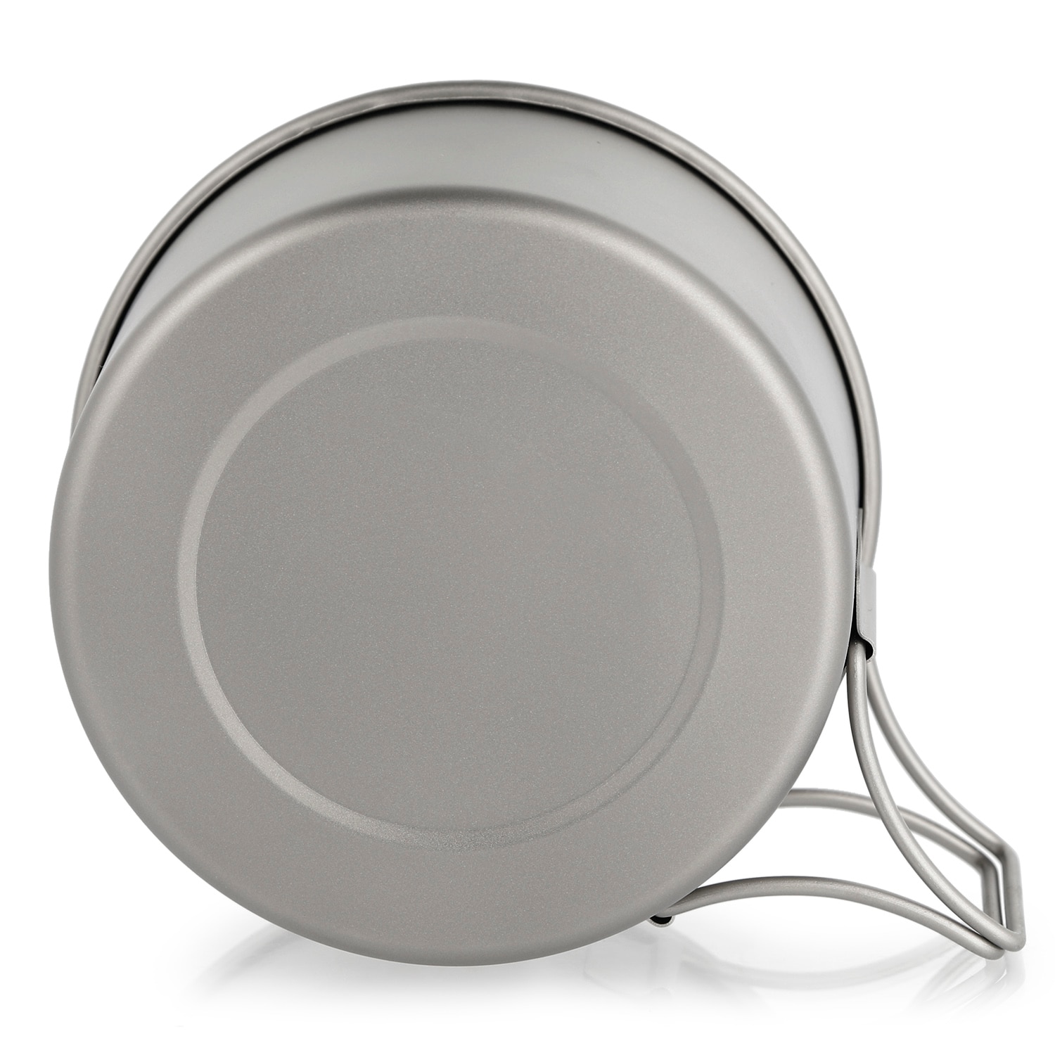 Titanium Bowl with Folding Handles Camping Bowl Dinner Food Container Outdoor Pan for Outdoor Camping Hiking Backpacking