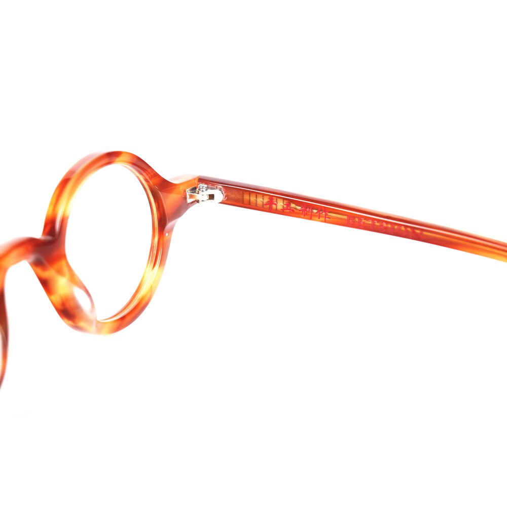 Marcos redondos de anteojos Vintage de 38mm, gafas hechas a mano de madera, pequeños