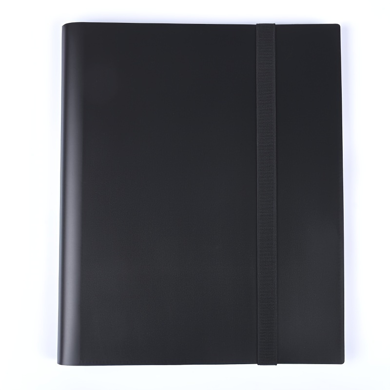 Trading card binder 4 pockets, 20 pages of 160 cards, side loading card book, football basketball card collector: black