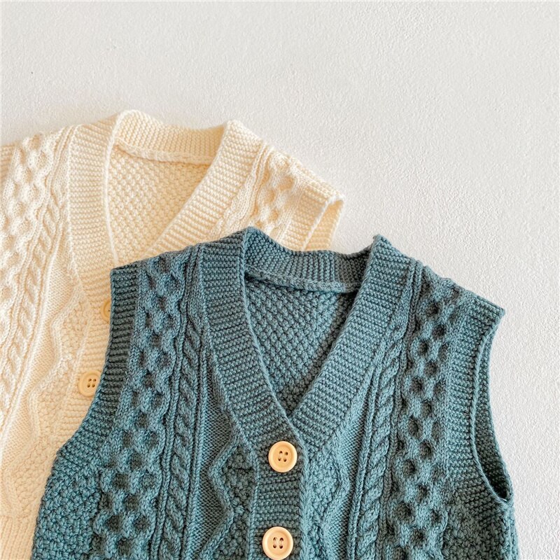 Lente Baby Kleding Effen Kleur Mouwloze Baby Boy Knit Vest Mode Schattige Baby Meisje Vest Jas