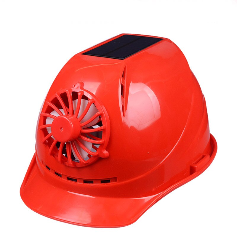 Solar Fan Working Helmet Adjustable Ventilation Sunscreen Construction Engineer Safety Hard Hat For Men Worker Cap: Style2-Red