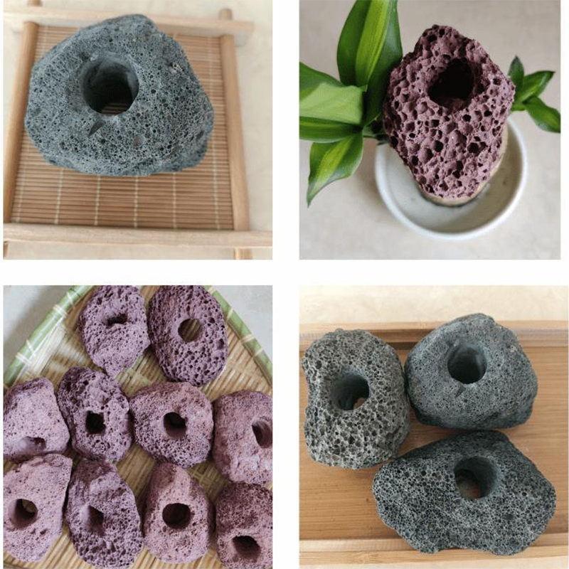 Decoración de acuario volcánico, maceta de fijación de plantas para pecera, plantas de agua de lunares, taza de plantación en maceta, accesorios para acuario, filtro negro