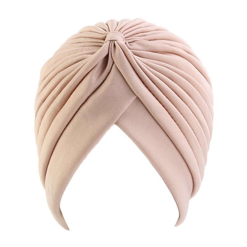 Vanlig fast hår lokk turban hode pakke inn bånd lue bandana hår lokk sove natt lokk hår styling tilbehør dame kvinner til: kaki