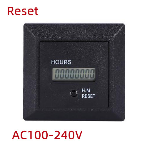 With (without) Reset Button Timer Square Counter Digital 0-99999.9 Hour Meter Hourmeter Gauge Hour Meter: Red