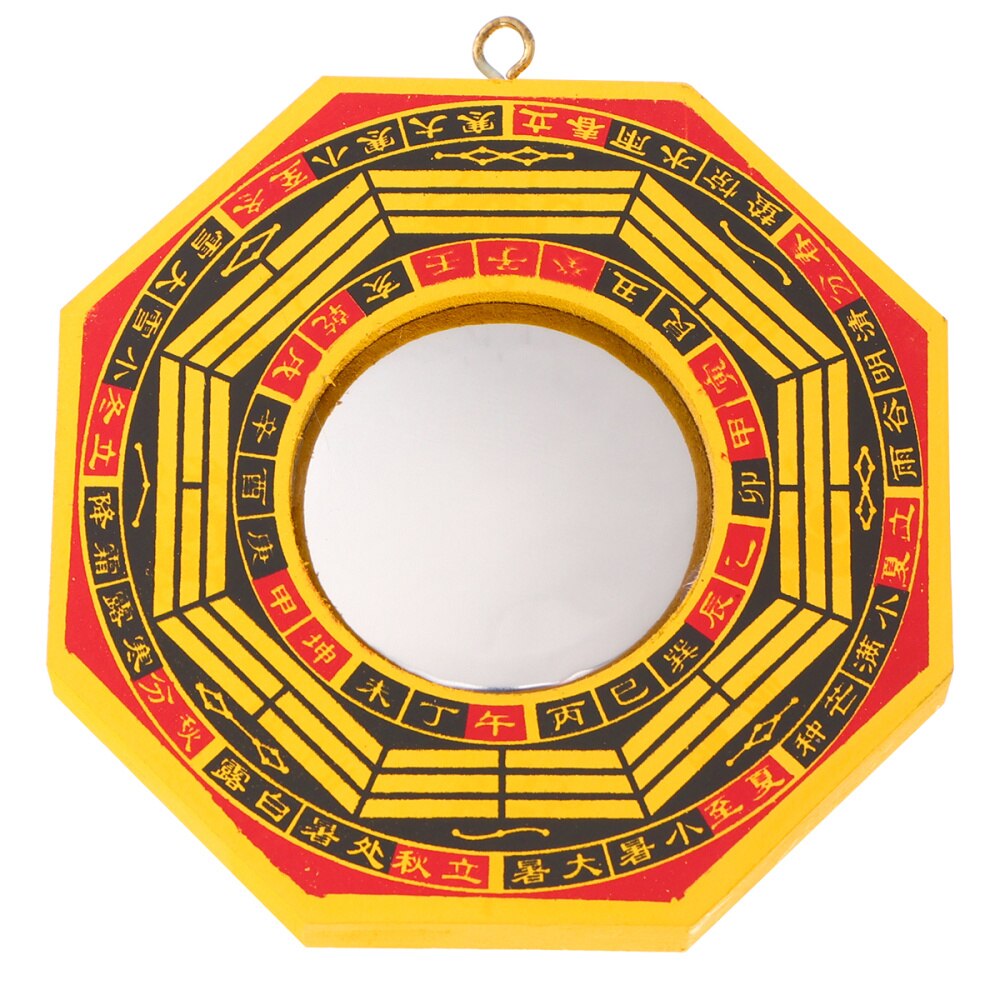 2pcs Bagua Mirror Against Harmful Energy Protective Convex Mirror Hanging Ornament for Office Home