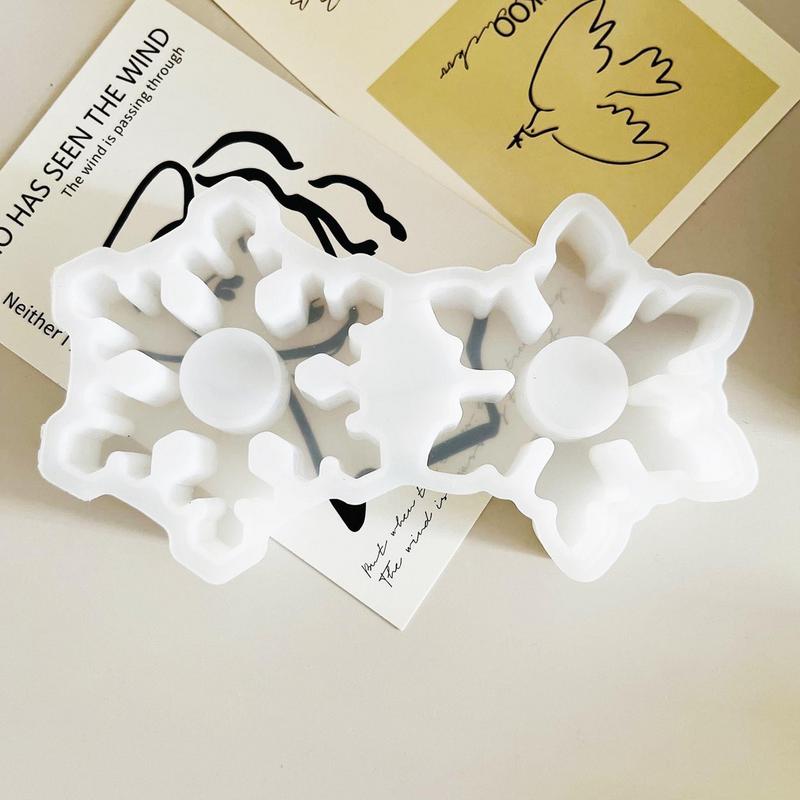 Snowflake Silicone Candle Holder Mold, Epoxy Casting Mold, 2-Cavity Tealight, Candle Holder