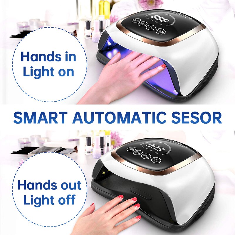 Krachtige Uv Led Lamp Voor Nagels Gel Droger 80W Lamp Voor Drogen Nagels Uv Gel Met Smart Sensor Lcd display Lamp Voor Manicure Pedicu