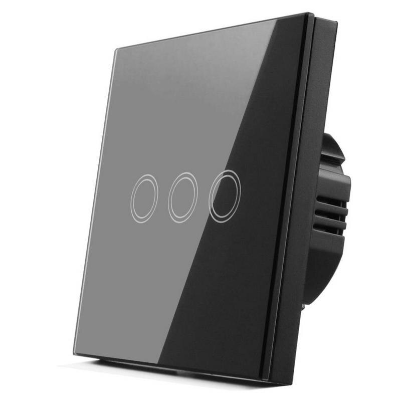 RF433 Remote Control Switch EU Standard 1/2/3 Gang Touch Wall Light Switch 220V White Crystal Glass RF Controller Switches