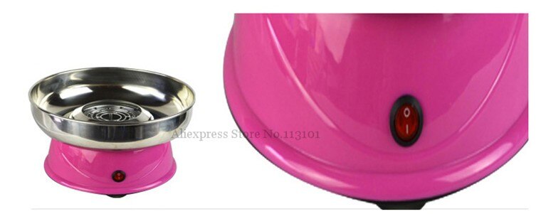 Electric Candy Floss Maker Pink Cotton Candy Machine with Stainless Steel Bowl 420W 220V DIY Home Use