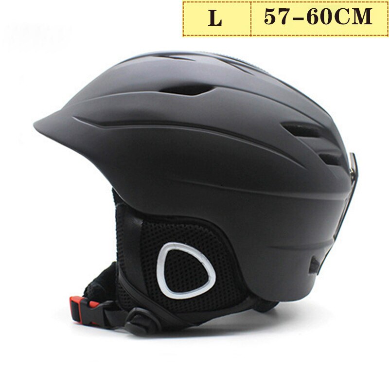 Volwassen Kinderen Winter Ski Helm Integraal-Gegoten Skiën Sneeuw Sneeuwscooter Helm Schaatsen Snowboard Helmen Voor Jongens En Meisjes: L Black