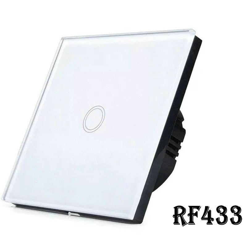 RF433 Remote Control Switch EU Standard 1/2/3 Gang Touch Wall Light Switch 220V White Crystal Glass RF Controller Switches: RF433 1 gang white
