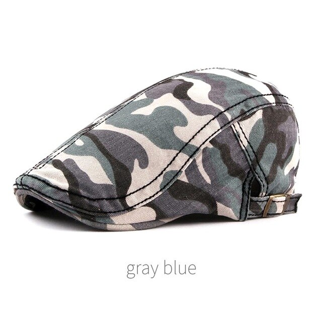 Rijpet katoenen hoed muts unisex retro stijl coole zonbescherming rijden warme veelkleurige hoeden krantenjongenspetten outdoor: Blauw