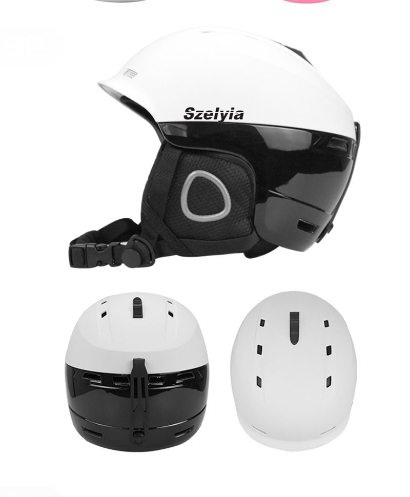 Mens Adults Winter Motorcycle Skiing snowboarding helmet Gear Equipment Snow Saftly Security Skate horse Riding Climbing Helmet: white blk / 58-60