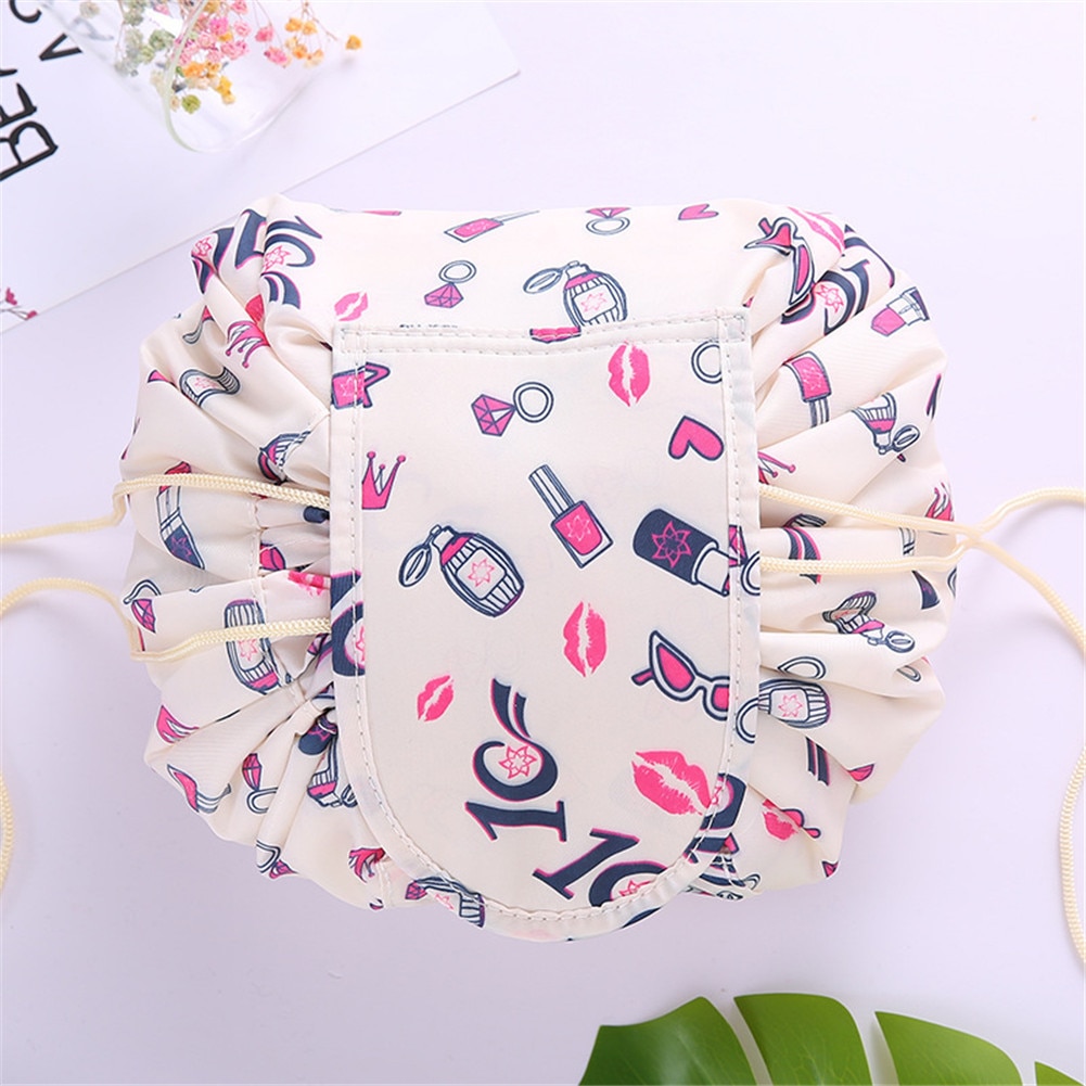 Nouvelle US portabilité magique voyage poche sac cosmétique sacs de maquillage sacs de rangement pour les filles de beauté: Beige