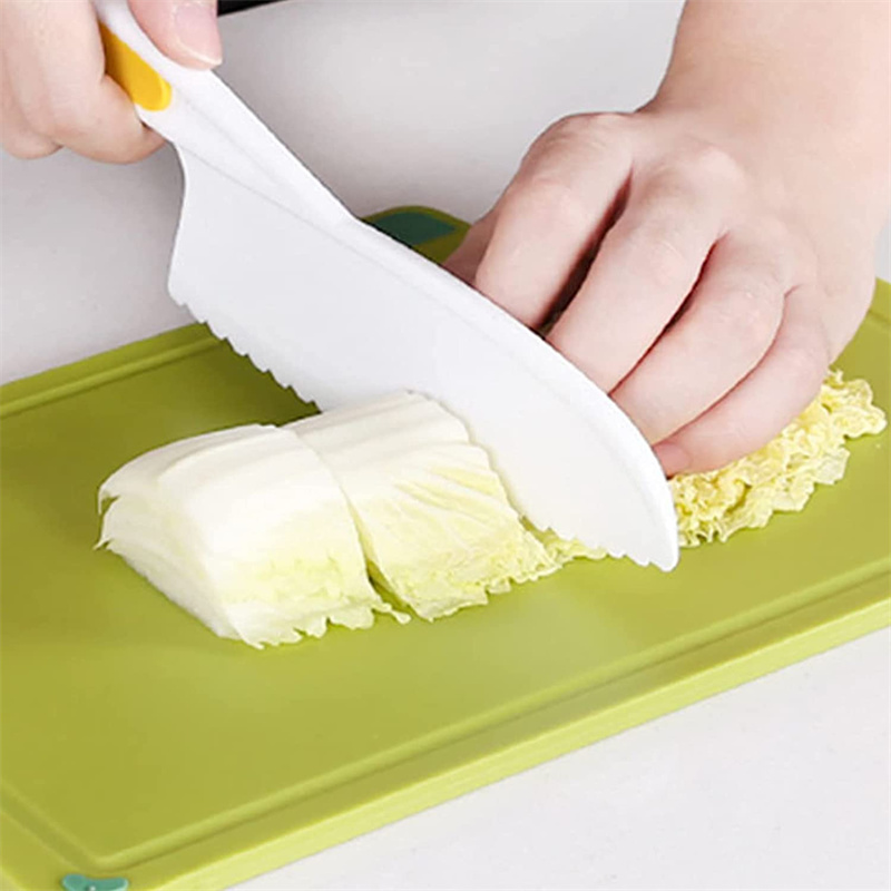 3PCS/Set Baking Knife Cooking Sawtooth Knife Kids Chef Toddler Cooking Knives Slicing Paring Fruit Vegetable Cutter Knife