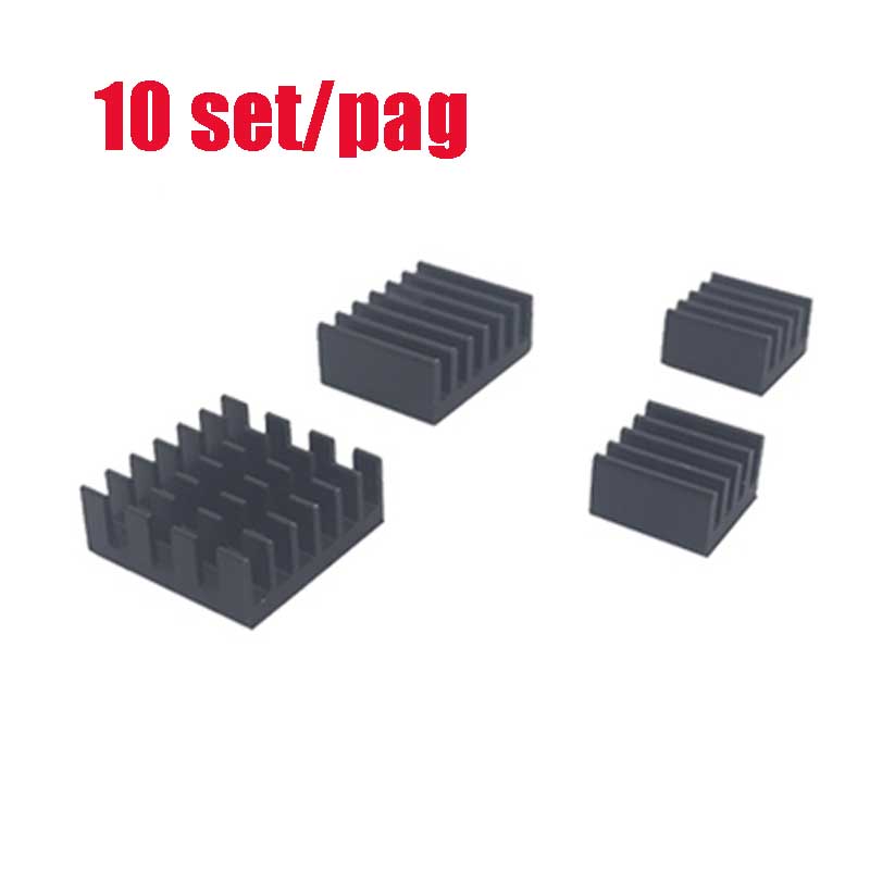 10 set/pag For Raspberry Pi 4B Aluminum Heatsink Radiator Cooler Kit for Raspberry Pi 4