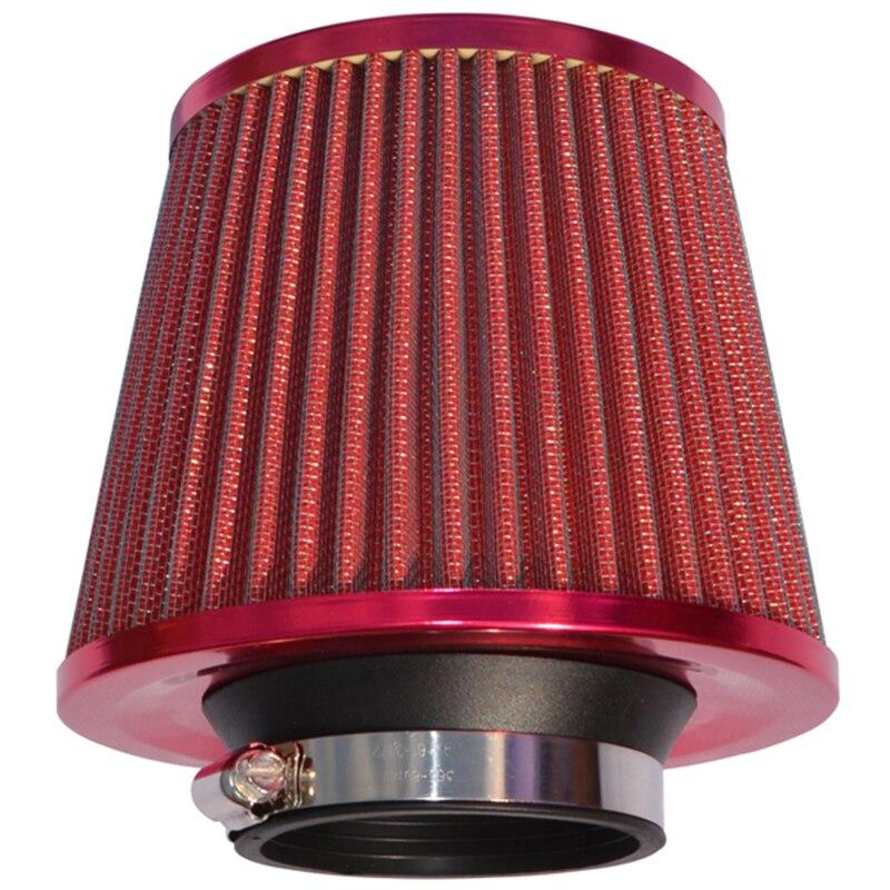 Universal 76mm filter cold air intake air filter cone air intake filter 3'' car breather air intake cleanser filter: Red 2