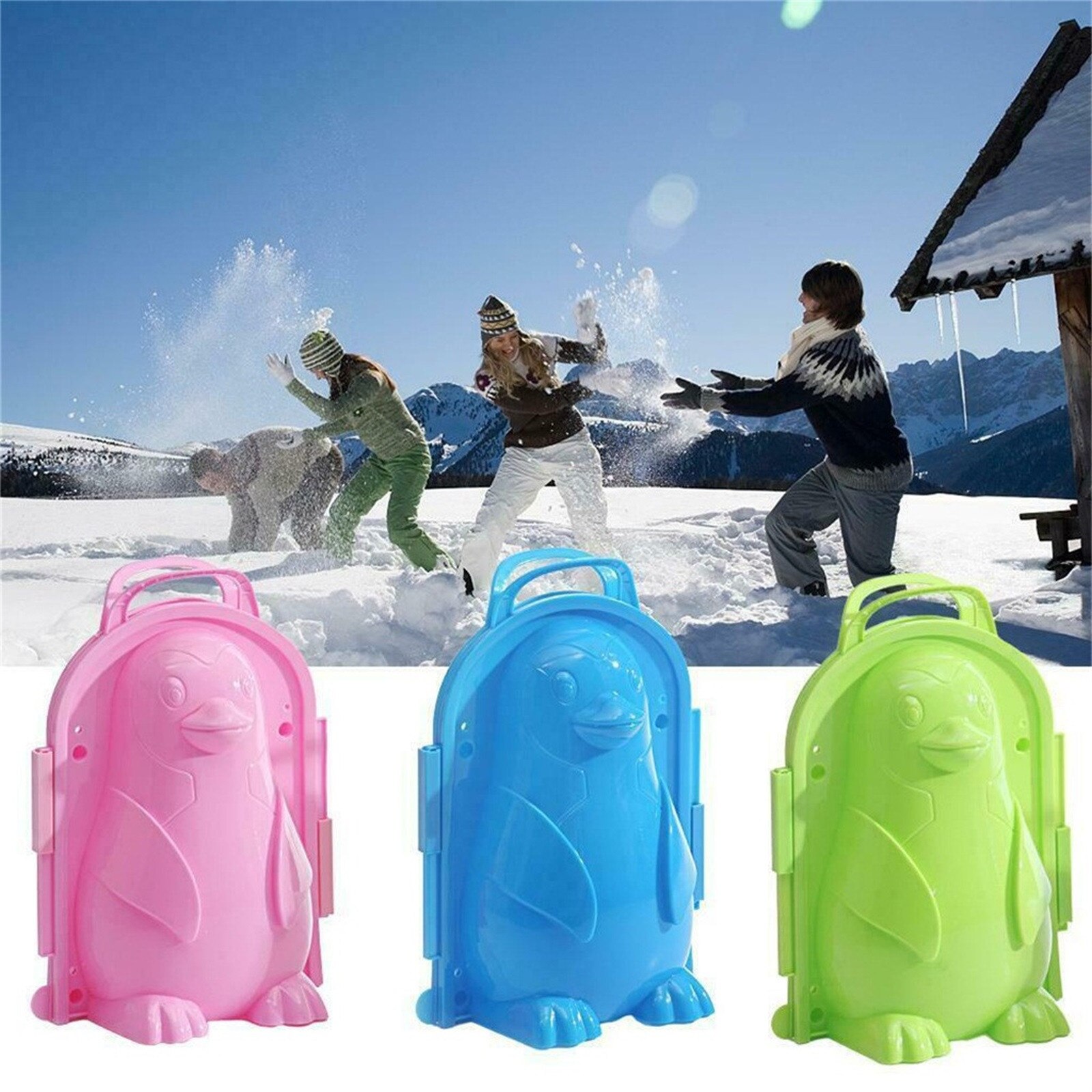 Cartoon-Penguin Sneeuwbal Speelgoed Sneeuw Maker Clip Tool Kids Speelgoed Winter Outdoor Sport Speelgoed Voor Kinderen Игрушка