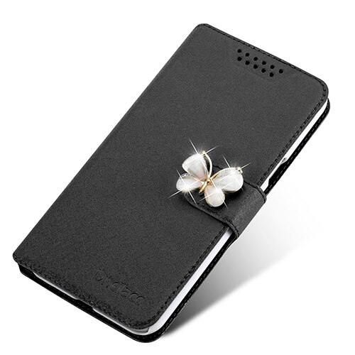 Dneilacc Case For Coque Asus Zenfone 3s Max ZC521TL Cell Phone Cover With Rhinestone Luxury Flower Diamond Phone Bags: Black With Butterfly