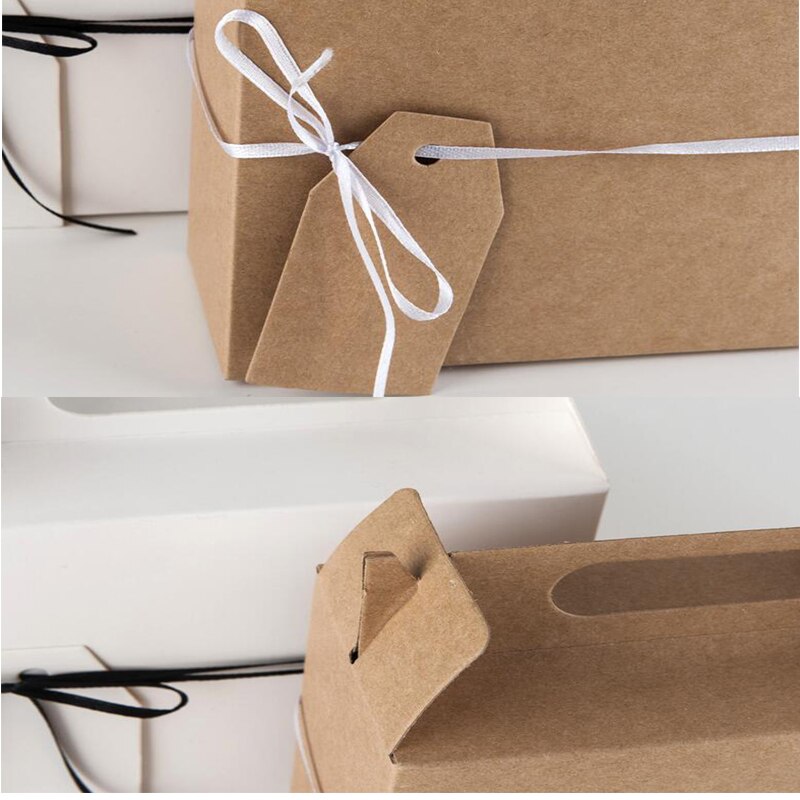 10Stck Papier Karton Boxen mit Griff für Kuchen Süßigkeiten Cookie Snacks Partei Liefert
