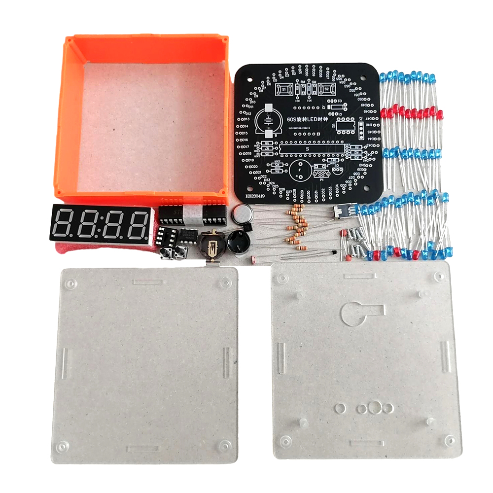 Num￩rique DIY Horloge ￉lectronique Kit Num￩rique LED Module D'affichage Alarme ￉lectronique Horloge Num￩rique Kit 51 SCM Apprentissage Conseil 5V: Beige