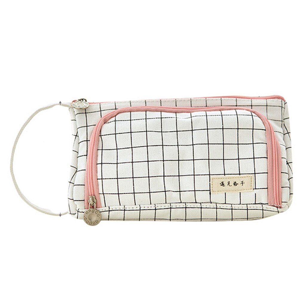 Super porte-crayon Kawaii grande capacité crayon toile grande capacité porte-crayon multifonctionnel fermeture éclair école Portable Simple: A