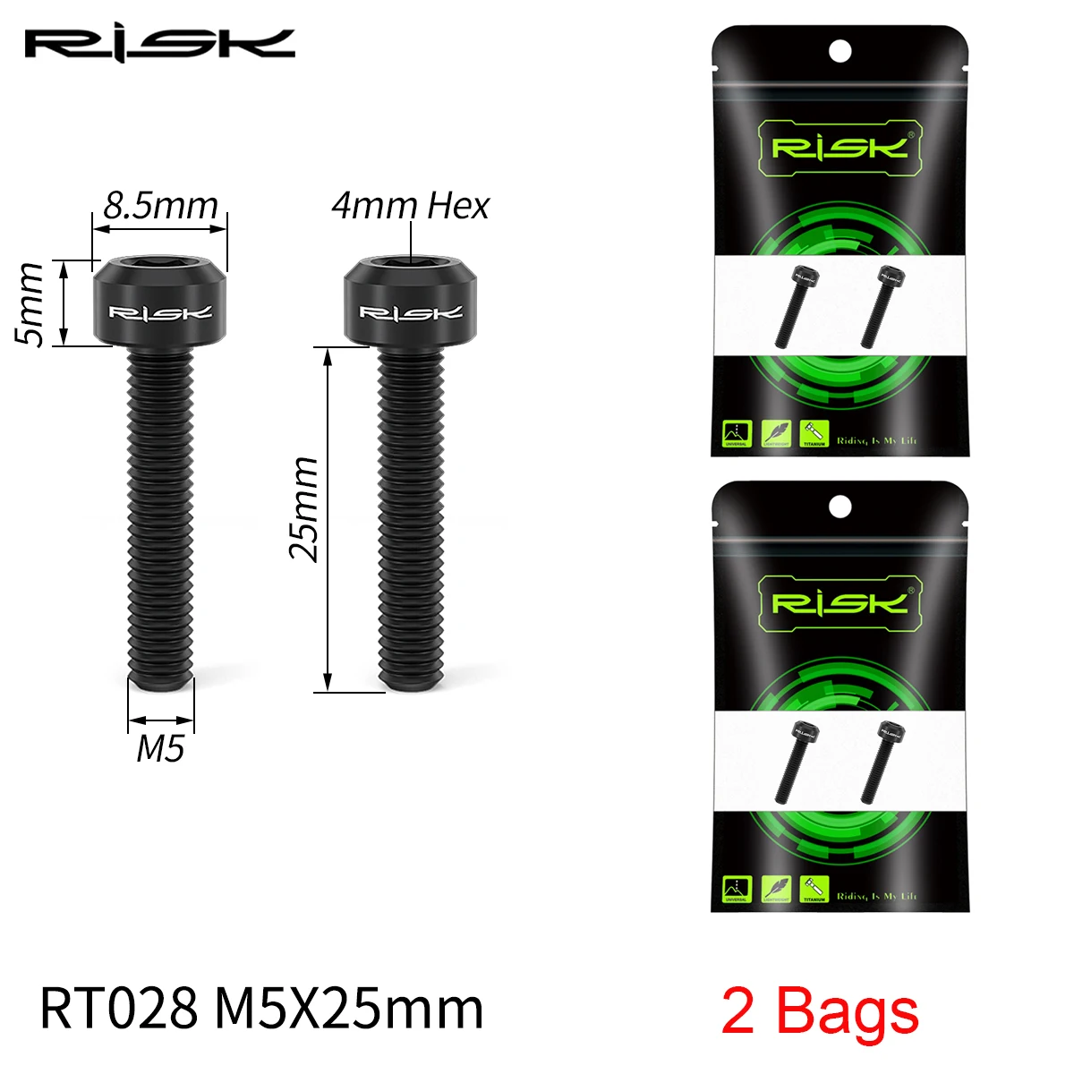 MTB Road Bike Brake Lever Fixing Bolts, M5*25mm Bicycle Screws, Ultralight Titanium Alloy Bolts For SHIMANO XT M8000 Disc Brake: Dark Grey