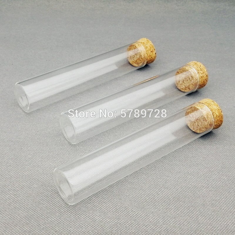 Tubo de ensaio de vidro com fundo plano de 30x150mm, 12 tamanhos, tubo com rolha, para experimento de laboratório escolar