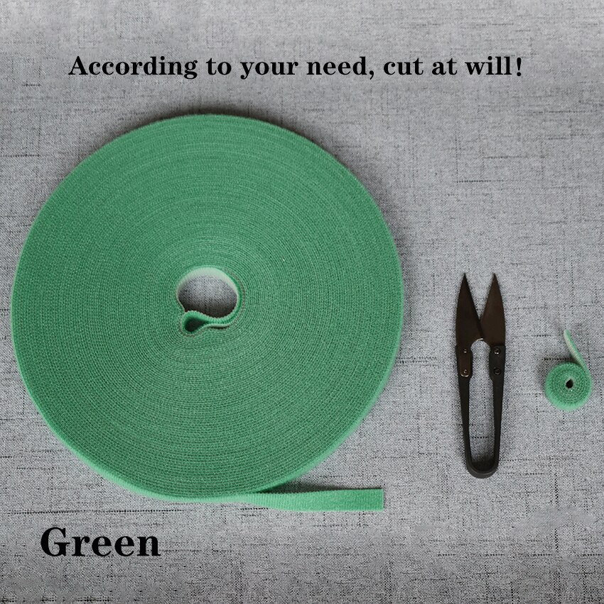Wide1cm Lengte 5M Magic Tape Klittenband Dubbelzijdig Fastener Bonding Zonder Lijm Voor Vlinderdas Riem Desktop accessoire: Green