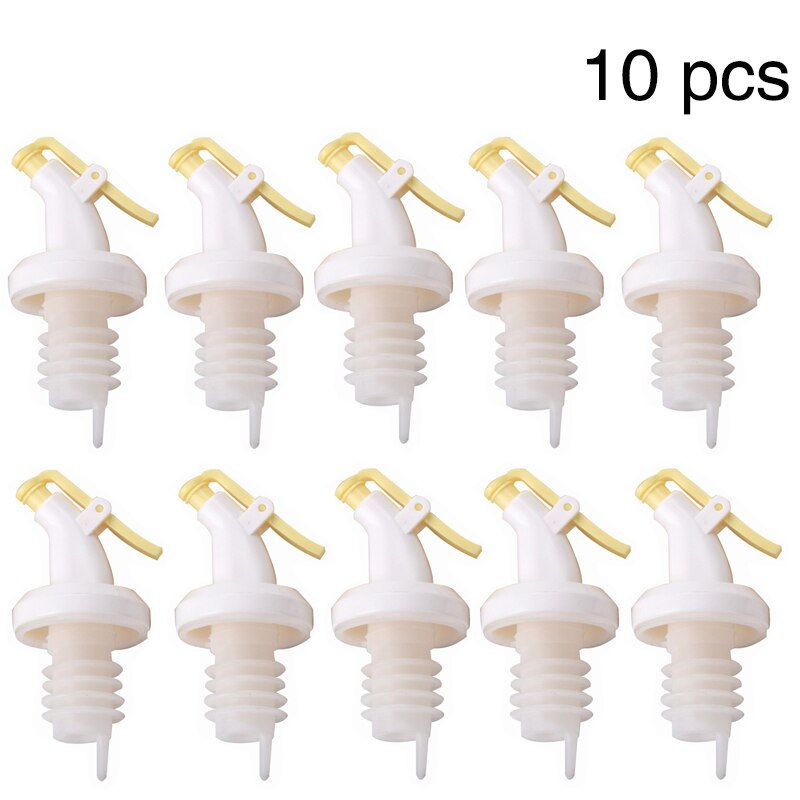 Tapón de botella de aceite, boquilla de guía de aceite de cocina, tapón de boquilla de salsa de soja, botellas de aceite y vinagre, 10 Uds.: 10 PCS yellow