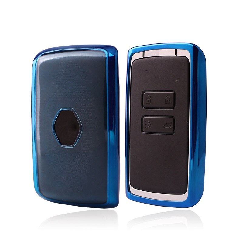 TPU Car Remote Key Case Cover for Renault Fluence Duster Megane Kadjar Clio Car Styling: Blue