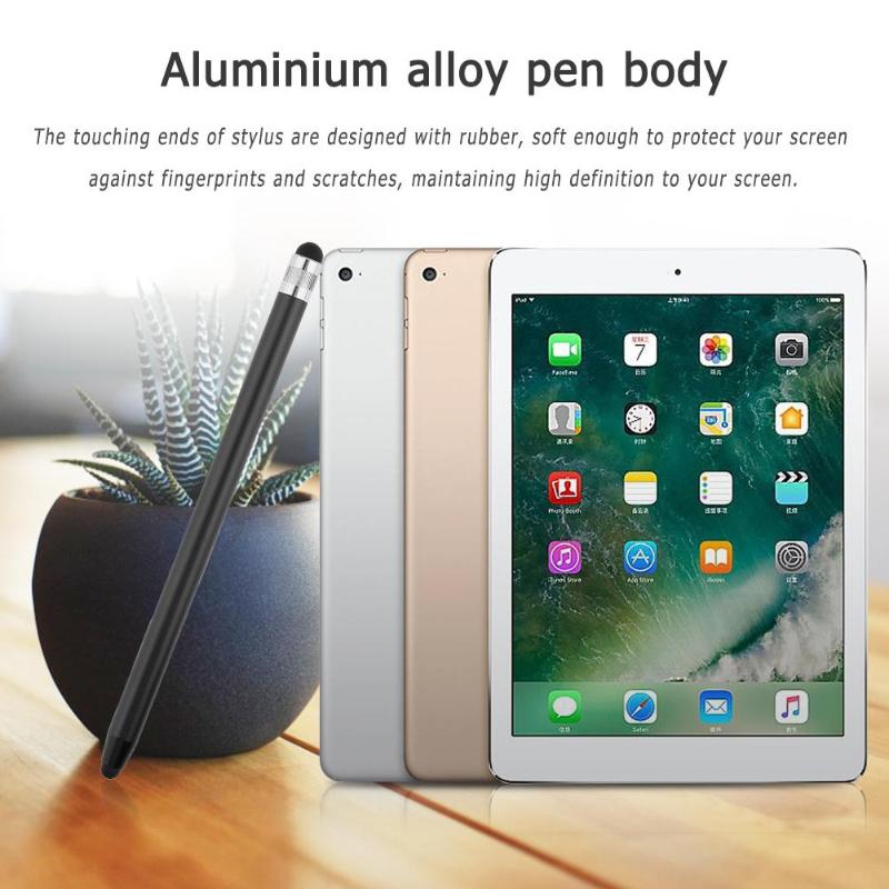 10 colores, Punta doble redonda, Lápiz de pantalla táctil capacitivo, cabezales dobles, punta de Metal, bolígrafo Stylus para teléfono móvil, teléfono inteligente, tableta, PC