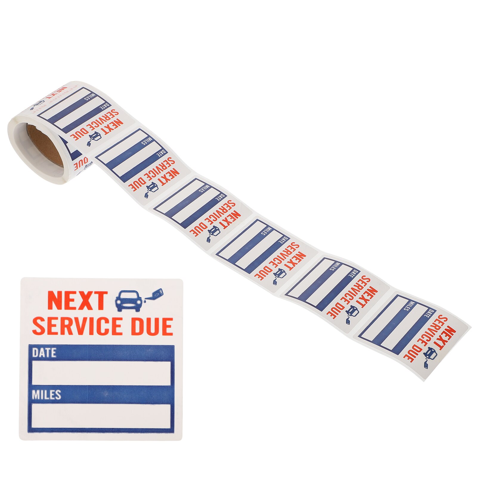 1 Roll of 150Pcs Removable Car Oil Change Reminder Stickers Auto Adhesive Labels