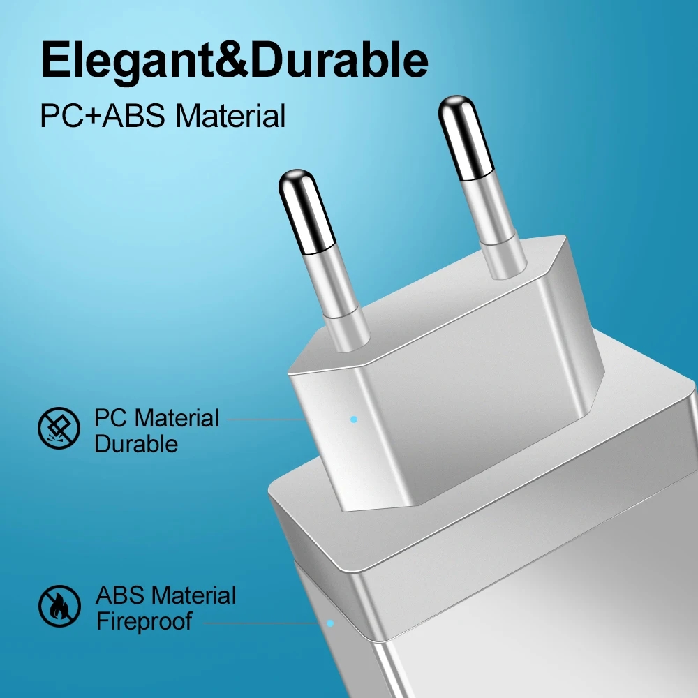 Cargador USB multipuerto de carga rápida 3,0, adaptador de teléfono, tableta, cargador de pared portátil, enchufe europeo y estadounidense, 3A, 4 USB
