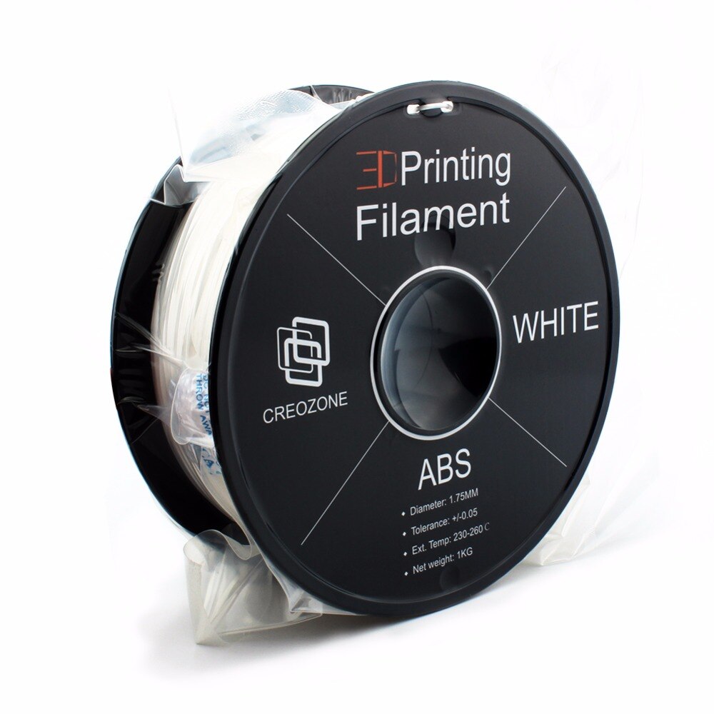 CREOZONE ABS Plastic Filament for 3D Printer 1.75mm 1KG (2.20LBS) 3D Printing Materials 3D Printer ABS Plastic White