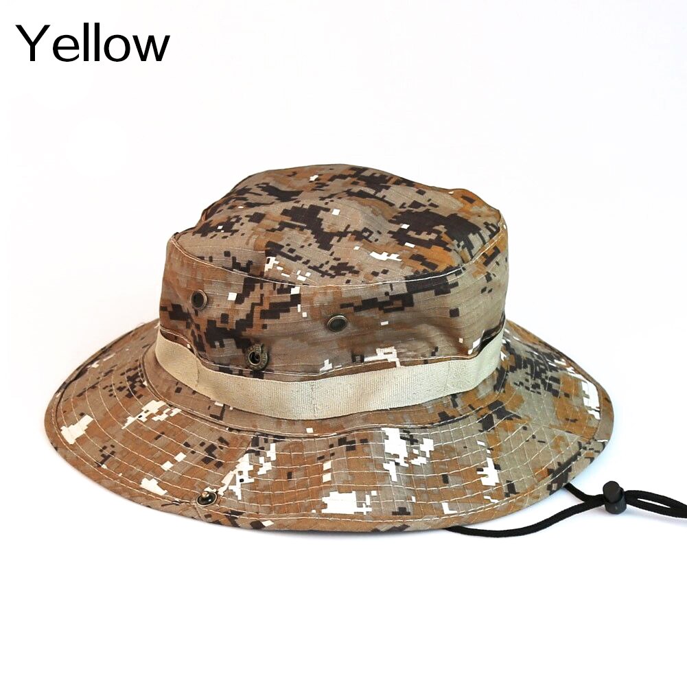 Unisex Wide Brim Camouflage Hiking Outdoor Fishing Bucket Boonie Sun Hat