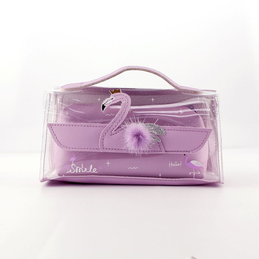 Transparante Meisje Etui Pvc Grote Capaciteit Potlood Tas Met Handvat Make-Up Case Pen Houder Box Potlood Pouch Briefpapier