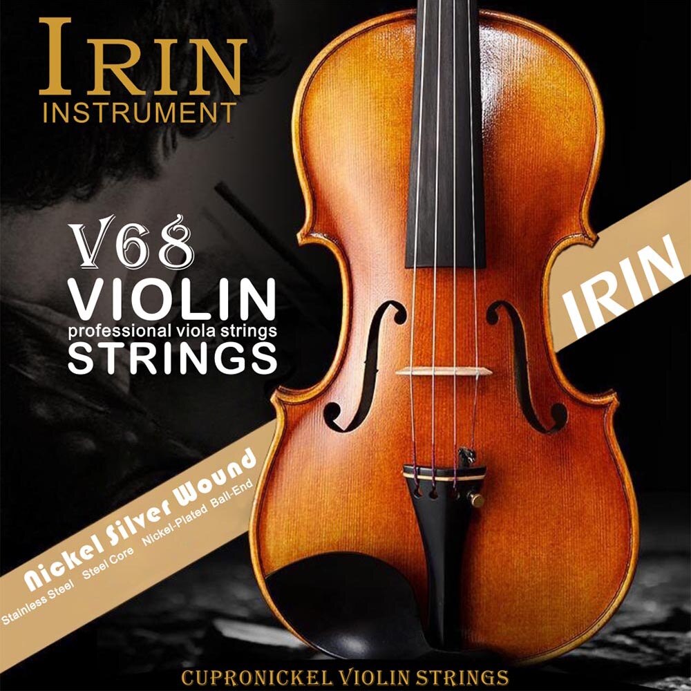 V68 Universal Full Set (E-A-D-G) Violin String Fiddle Strings Steel Core Nickel-silver Wound for 4/4 3/4 1/2 1/4 Violins