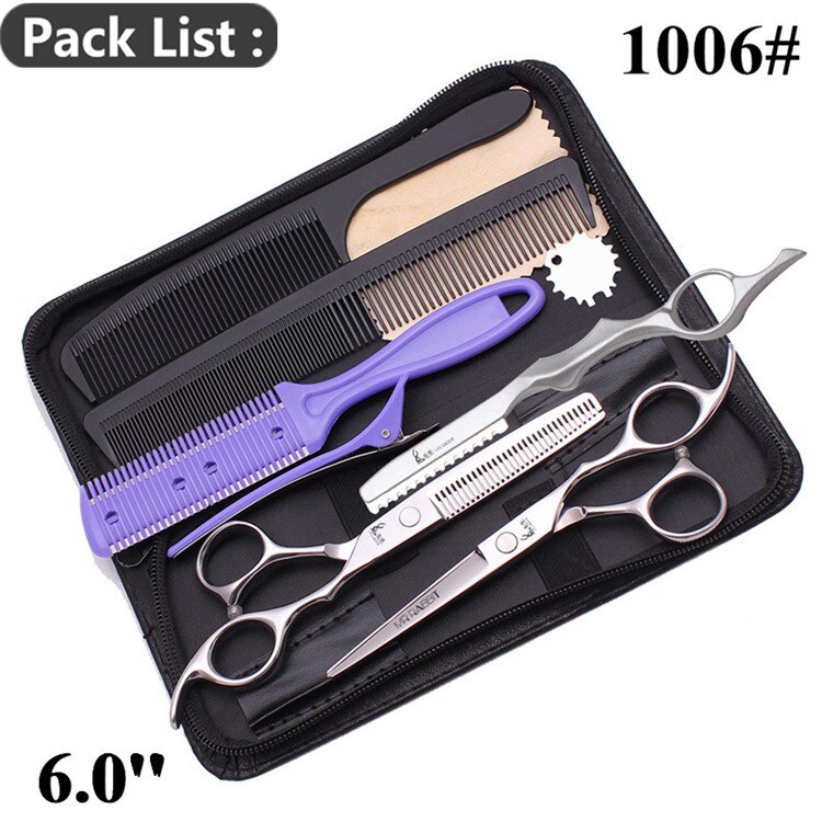 Set de Ciseaux de Coiffure - 6.0 Pouces 17.5cm JP Acier Inoxydable Ciseaux Amincissants pour Salon de Coiffure: M1006 yin k -c 6n