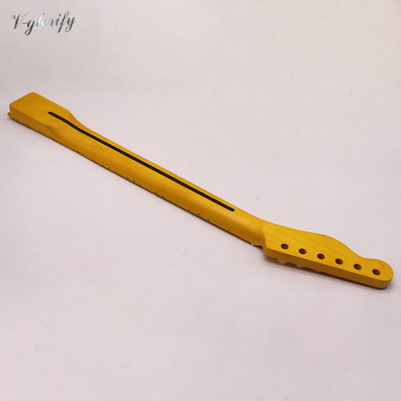 TL Canada maple wood electric guitar neck matte finish 22 frets yellow color with middle line on the back