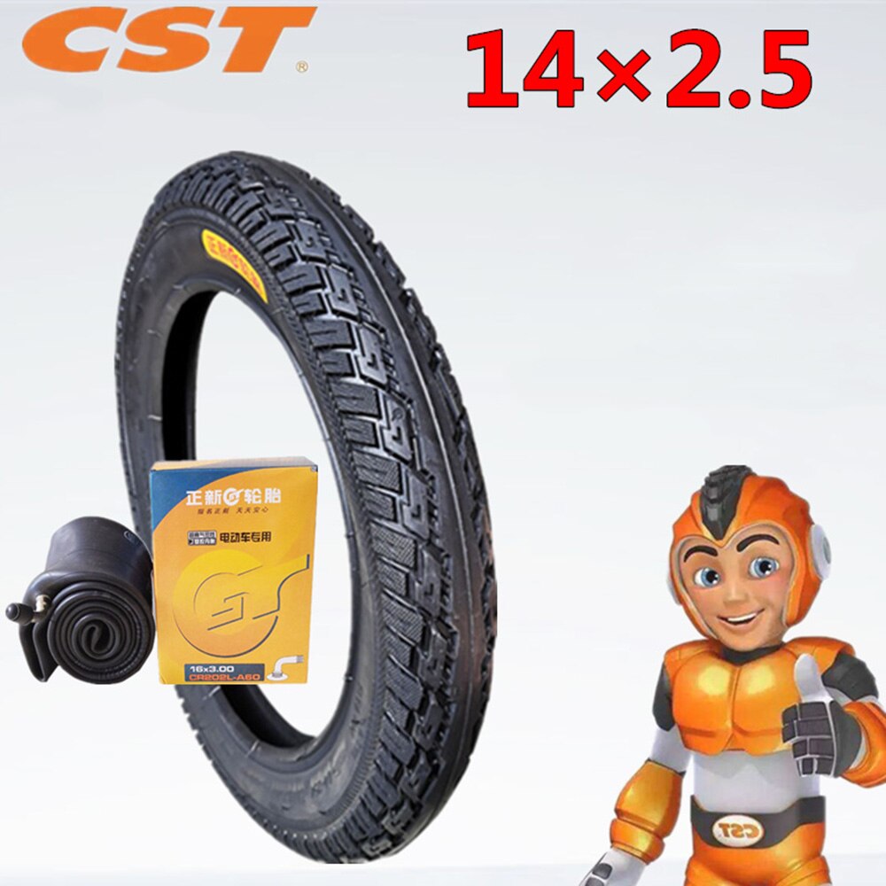 14X2.50 (64-254) Tire Inner Outer Tube for Electric Vehicles Electric Motorcycles 14x2.50 Wear Resistant 64-254 Tires: inner outer tire A