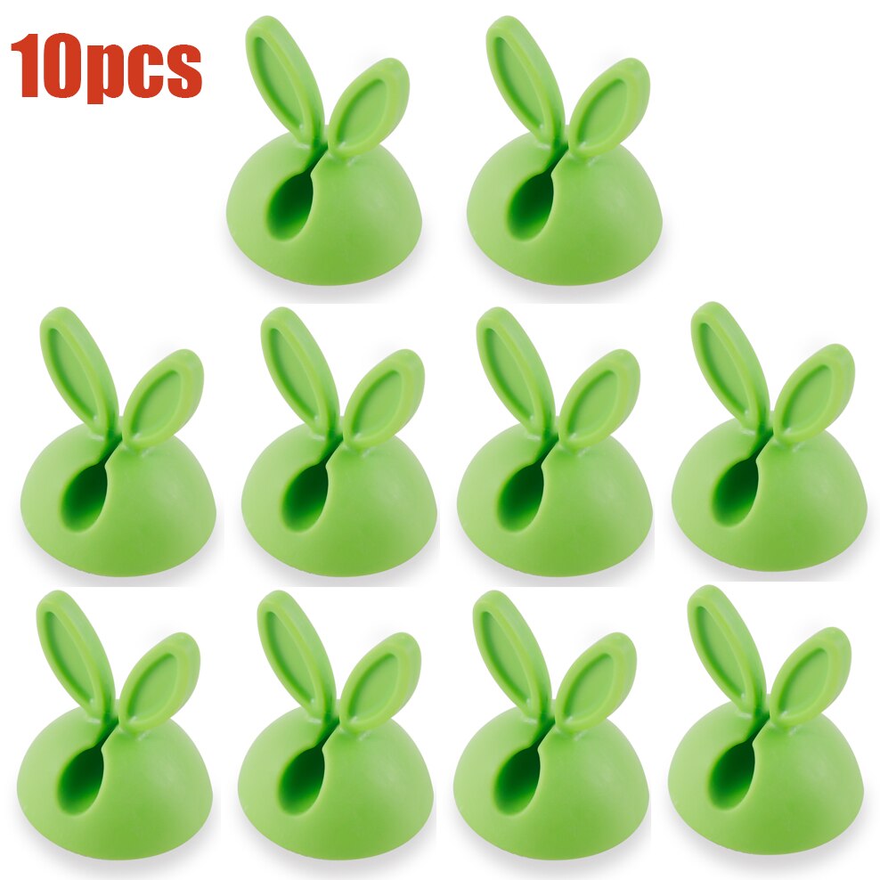 Fixateur universel de câble d'oreille de lapin, organisateur de ligne de bureau, de chargeur de tableau de bord de voiture: green 10