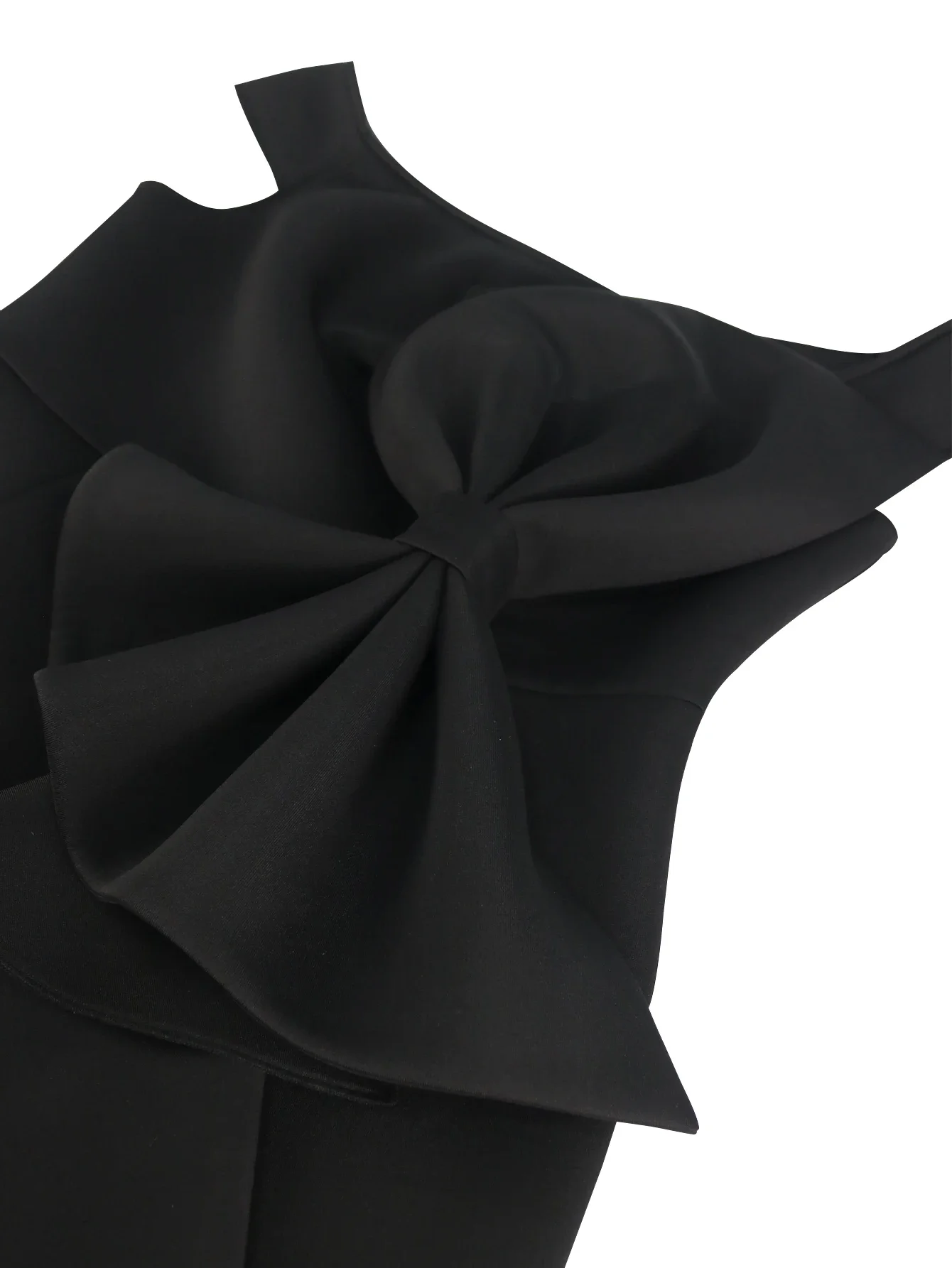 Vestido de con volantes negros para mujer, traje Sexy con hombros descubiertos, lazo grande, Irregular, Peplum, ajustado, para Club nocturno, novedad de verano 2023