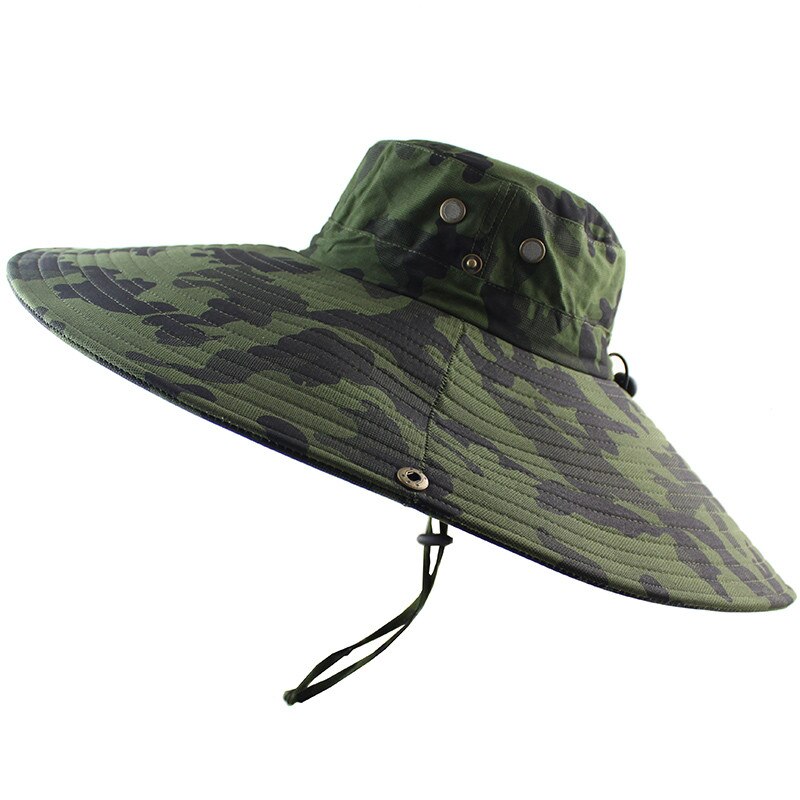 16cm lange brede solhat hat åndbar safari hat mænd kvinder boonie hat sommer uv beskyttelse cap vandreture fiskeri spand hat strand