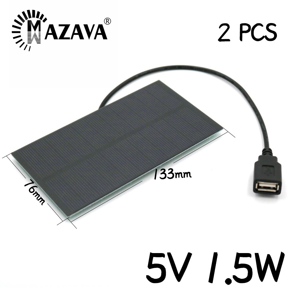 2PCS 5V 7 6 4 3 1.5W Solar Cells 5V Battery Charger Home Improvement Solar Panel Powerbank Outdoor Polycrystalline Silicon