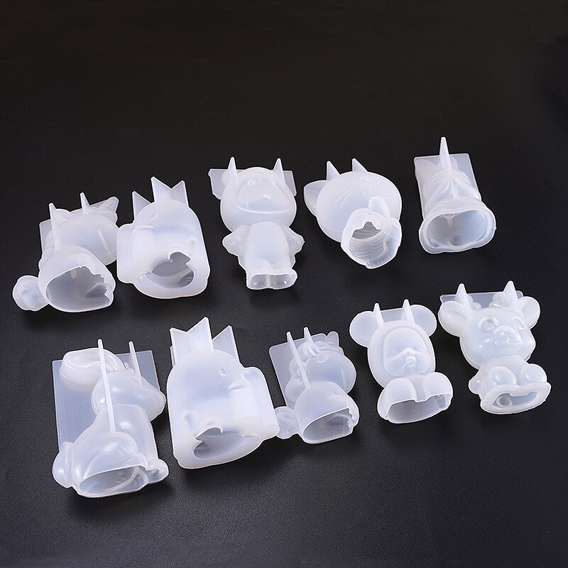 3d geométrico urso gato leão silicone molde para chaveiro pingente animal molde decoração mesa jóias ferramentas fazendo acessórios