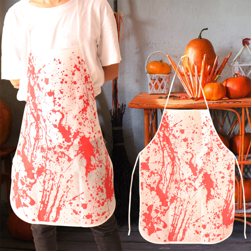 51*72Cm Halloween Horror Bloed Handafdruk Schort Voor Unisex Halloween Huis Decor Party Kitchen Tools Decoraties